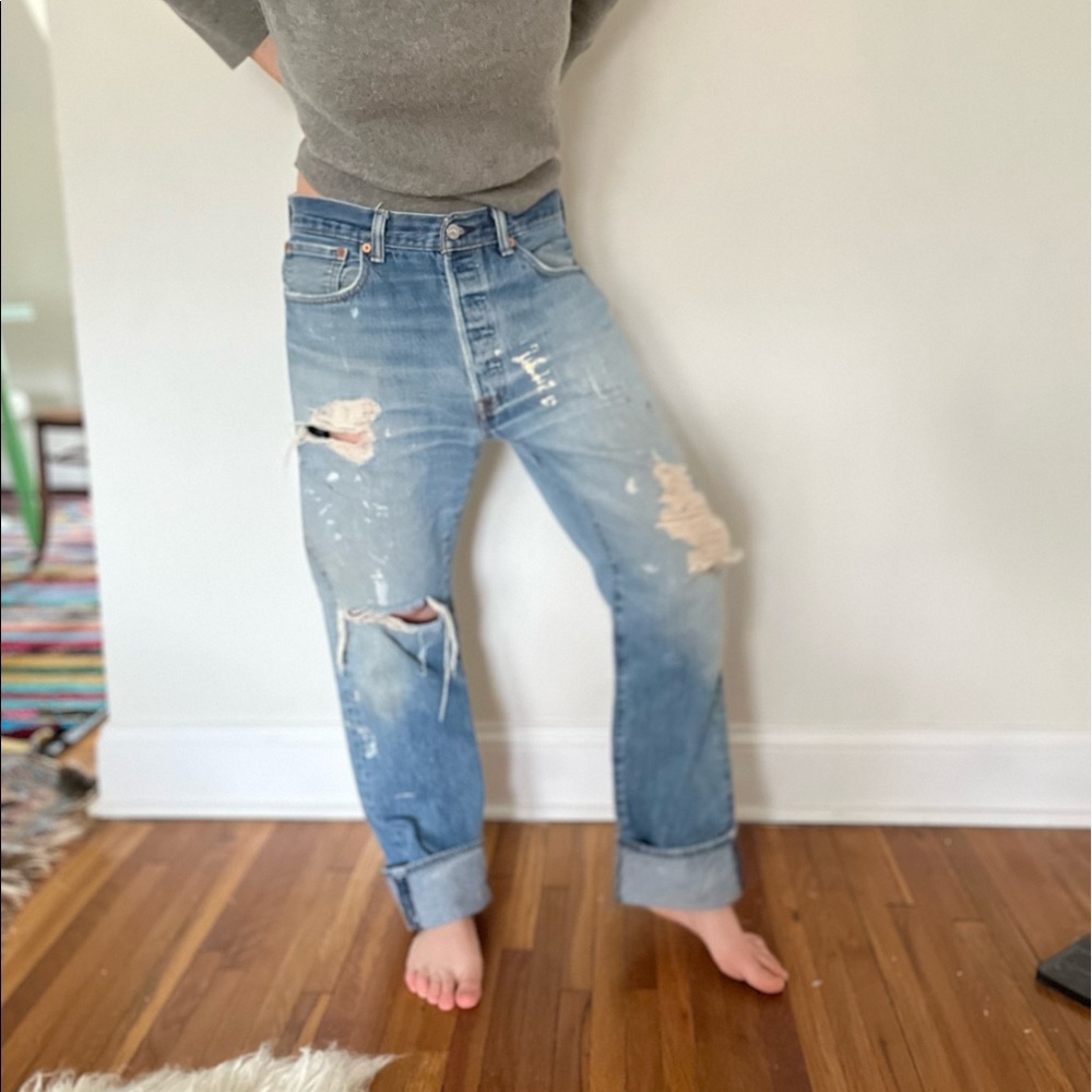 Vintage Levi’s 501s distressed